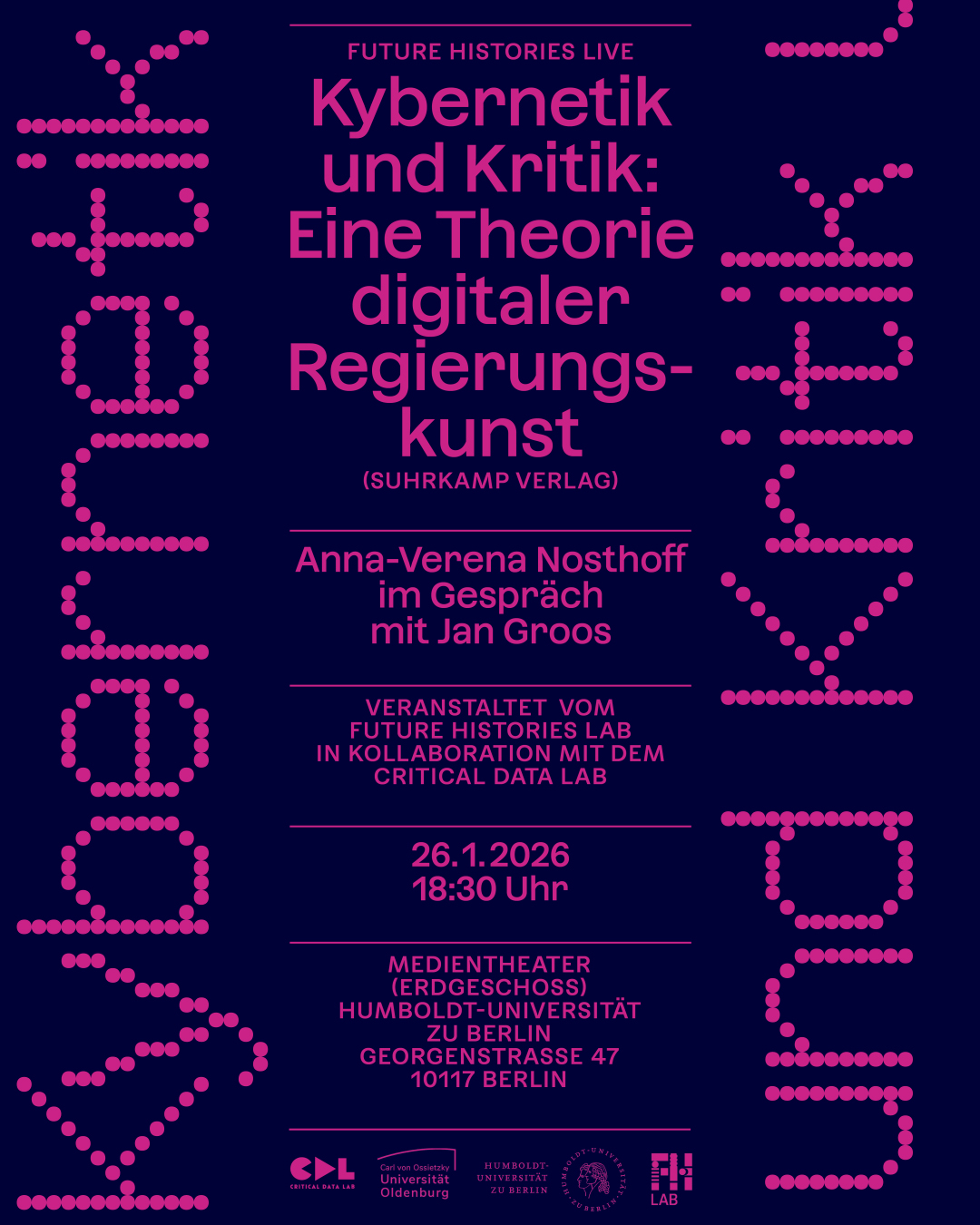 Future Histories Live: Kybernetik und Kritik. Eine Theorie digitaler Regierungskunst – Suhrkamp Verlag